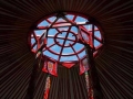 Skylight in yurt