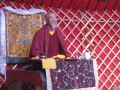 Rinpoche inside yurt